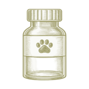 Pet medicine vial illustration